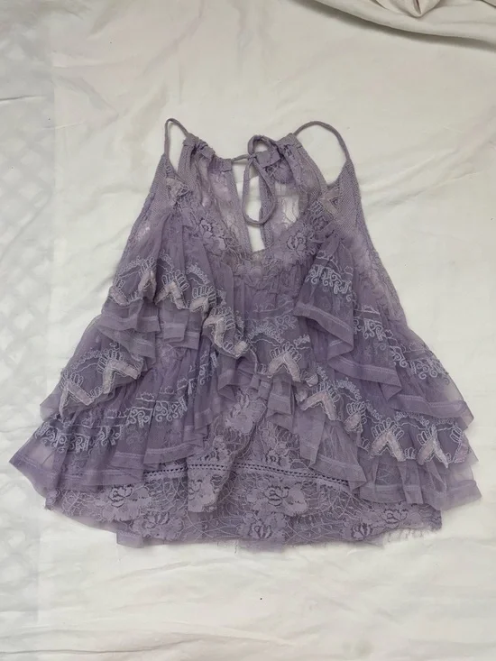 Free People In The Clouds top Lavender Lace Sz S - Picture 5 of 9
